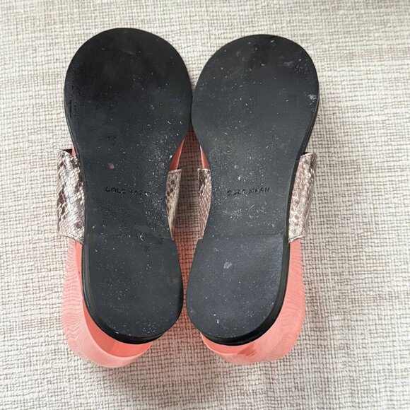 COLE HAAN Women’s Stylish Snake Skin Leather Sandals - Size 7 - Picture 2 of 5